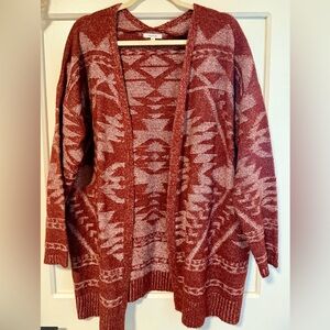 Plus Size Geo Print Cardigan